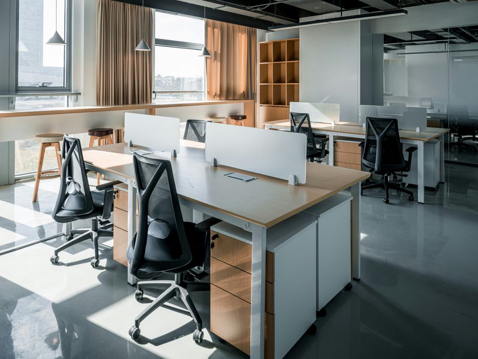 Open-plan office with workstations